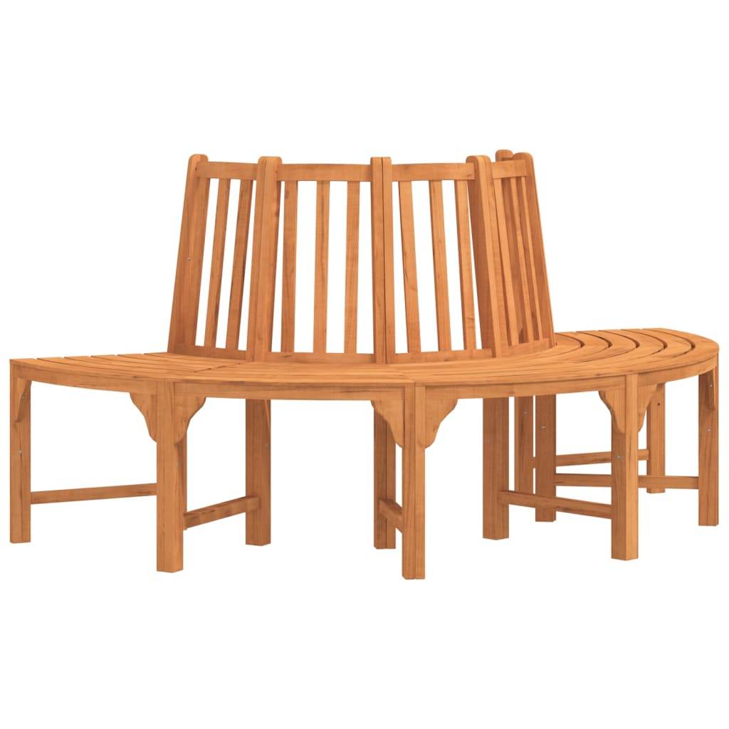 Helloshop26 - Banc de jardin meuble de patio d'extérieur terrasse demi-circulaire tour d'arbre ø208cm bois massif eucalyptus - Imagen 1