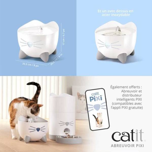 CAT IT Fontaine a eau automatique pour chat - 2,5 L - Vert - Image 3