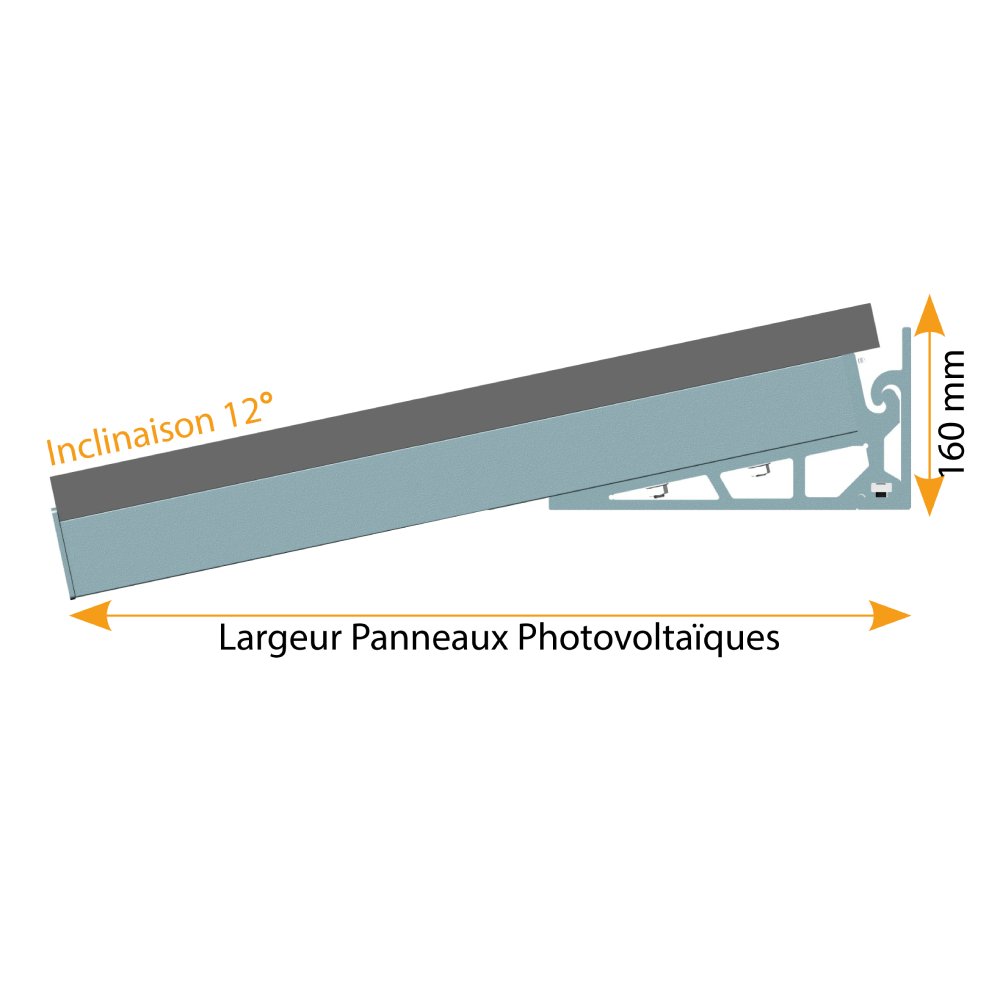 Intersun - Auvent solaire photovoltaïque TOPAZE indépendant 1 panneau (Gris anthracite RAL 7016) - Imagen 5