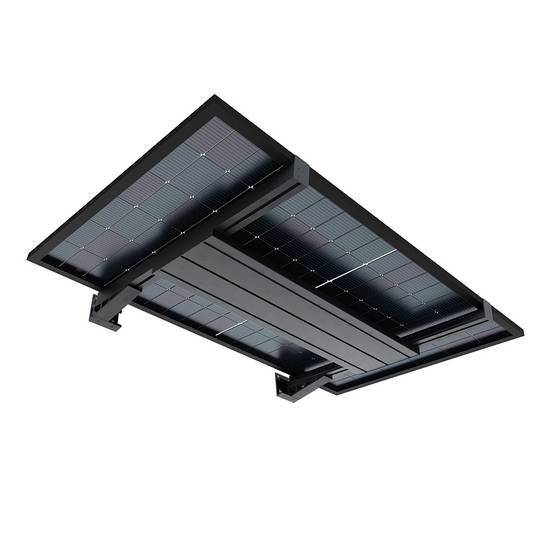 Intersun - Auvent solaire photovoltaïque TOPAZE indépendant 1 panneau (Gris anthracite RAL 7016) - Imagen 2