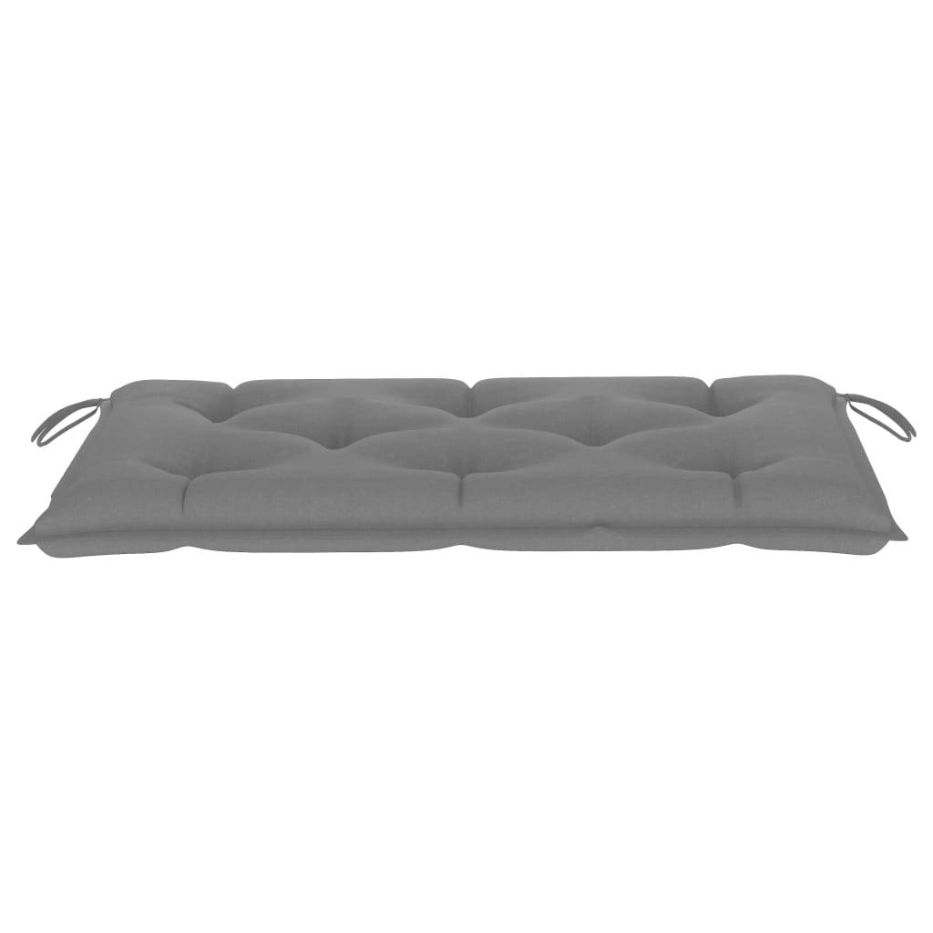 Helloshop26 - Banc de jardin meuble de patio d'extérieur terrasse avec coussin gris 112 cm bois de teck massif - Imagen 6