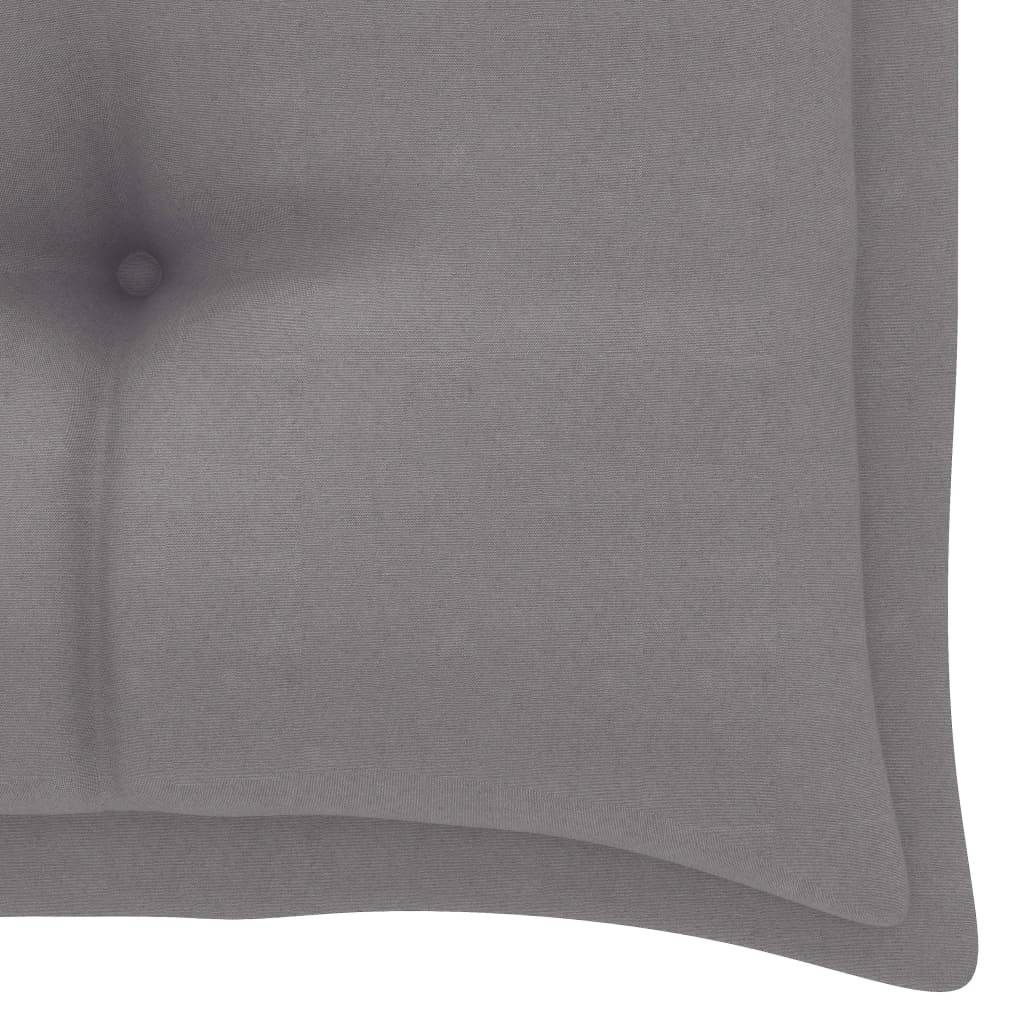 Helloshop26 - Banc de jardin meuble de patio d'extérieur terrasse avec coussin gris 112 cm bois de teck massif - Imagen 7