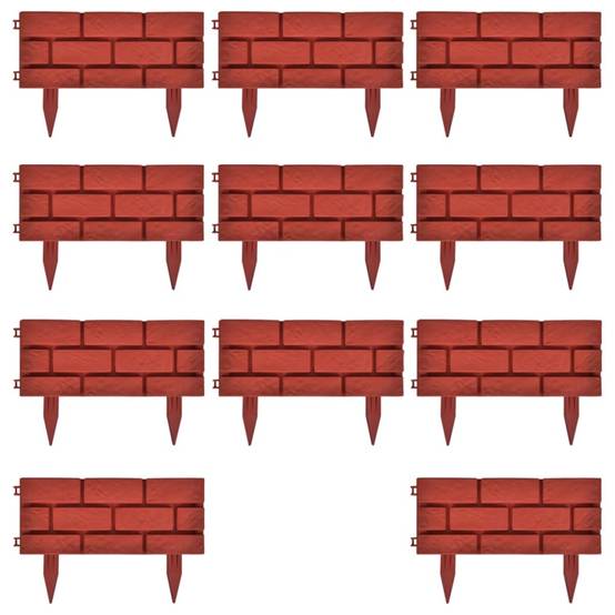 Clôture de jardin - Barrière de jardin - Palissade avec design de briques 11 pcs - MEUBLE PRO - Image 10