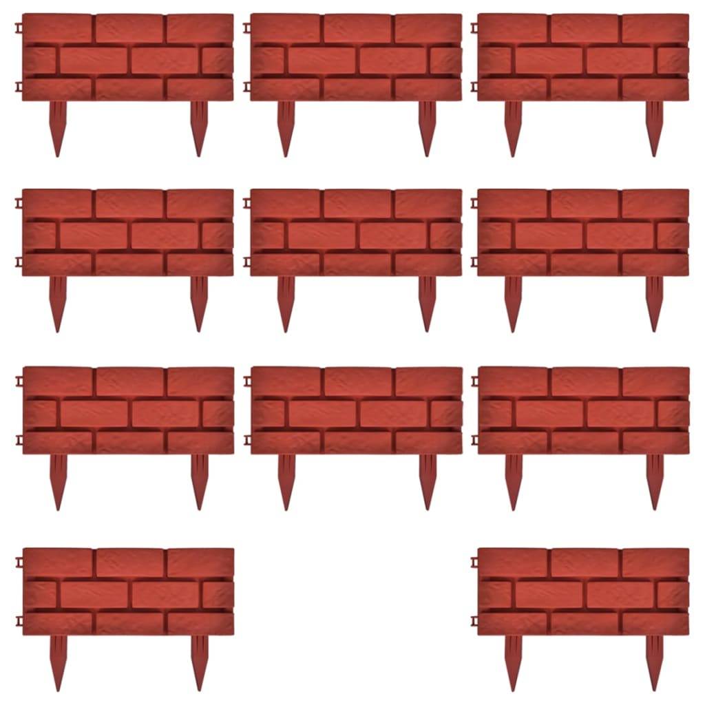 Clôture de jardin - Barrière de jardin - Palissade avec design de briques 11 pcs - MEUBLE PRO - Imagen 10