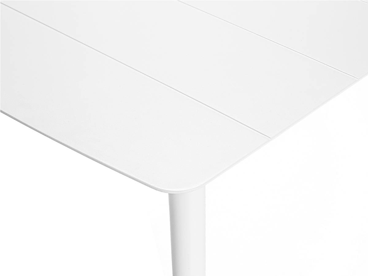 Table de jardin rectangulaire en aluminium blanc Corfou avec 4 chaises Malte - 4 places - Jardiline - Imagen 5