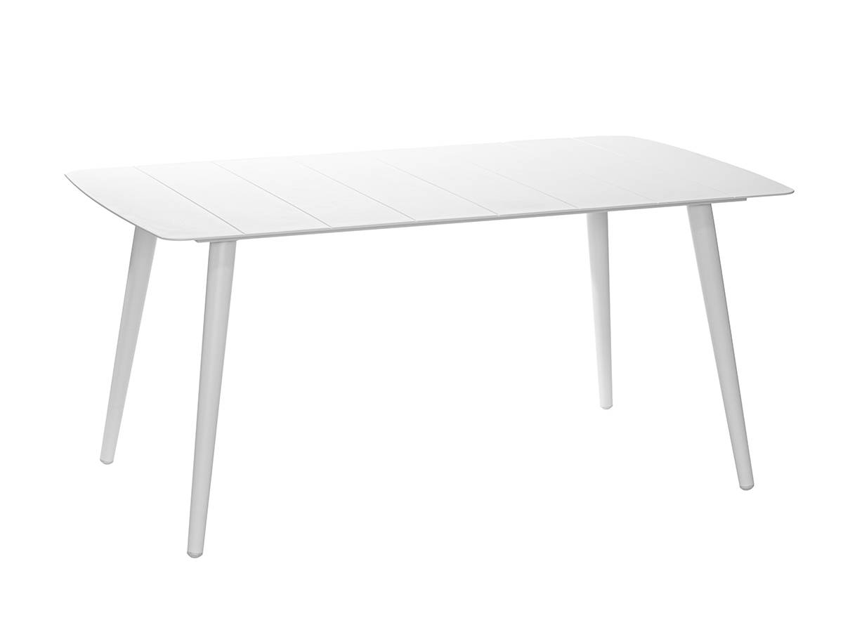 Table de jardin rectangulaire en aluminium blanc Corfou avec 4 chaises Malte - 4 places - Jardiline - Imagen 4
