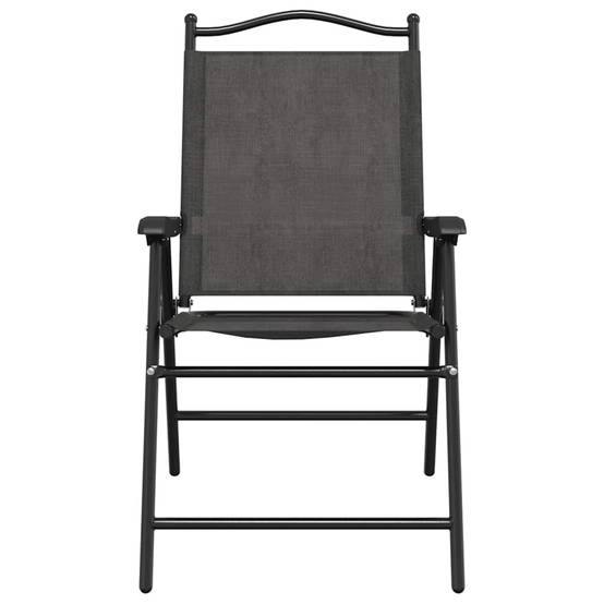 PANGIVO - Chaises de jardin pliables gris mélangé textilène et acier 57,5 x 61 x 95 cm - PANGIVO - Image 5