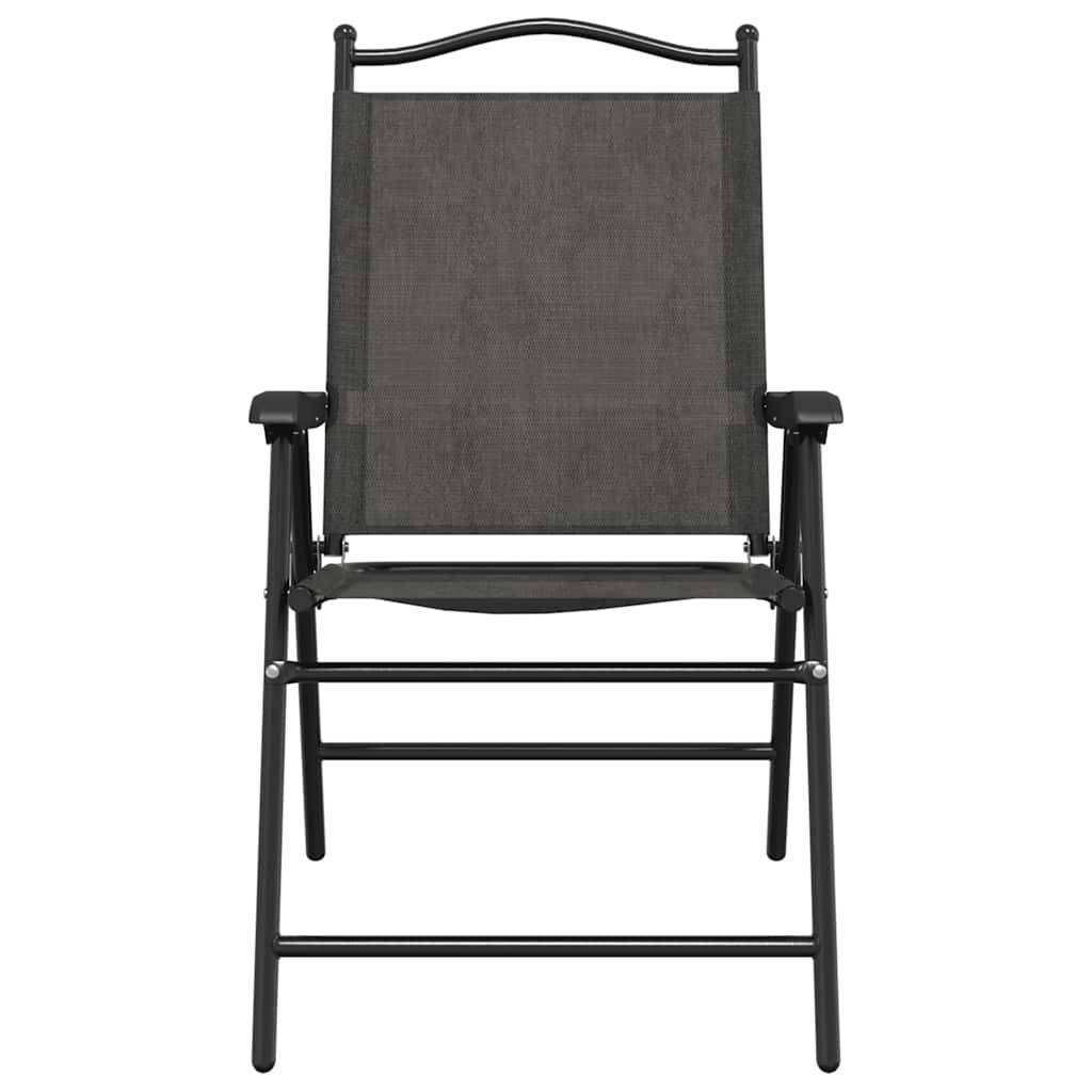 PANGIVO - Chaises de jardin pliables gris mélangé textilène et acier 57,5 x 61 x 95 cm - PANGIVO - Image 5