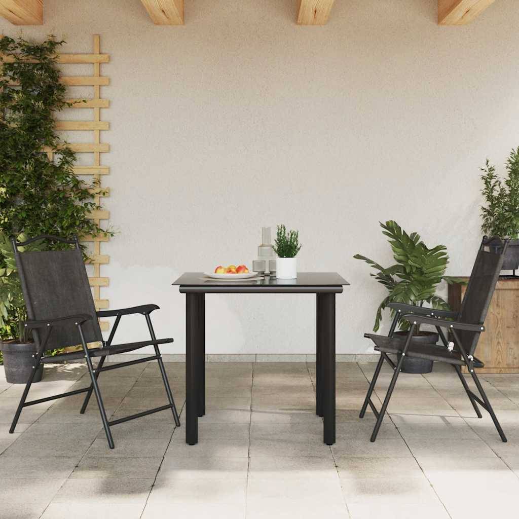 PANGIVO - Chaises de jardin pliables gris mélangé textilène et acier 57,5 x 61 x 95 cm - PANGIVO - Image 3