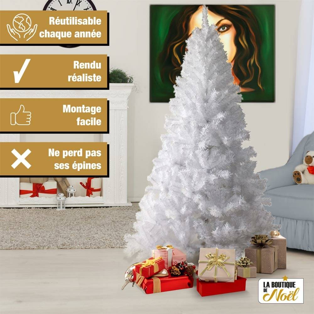 Sapin de Noël artificiel tradition et qualité - Arbre pour décoration de Noël avec support - Imagen 2
