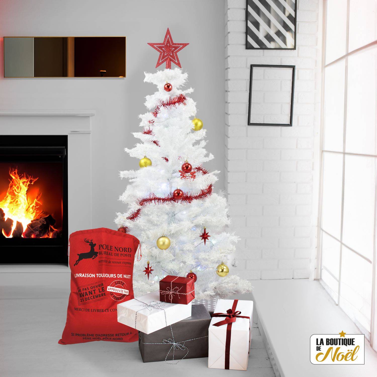 Sapin de Noël artificiel tradition et qualité - Arbre pour décoration de Noël avec support - Imagen 7