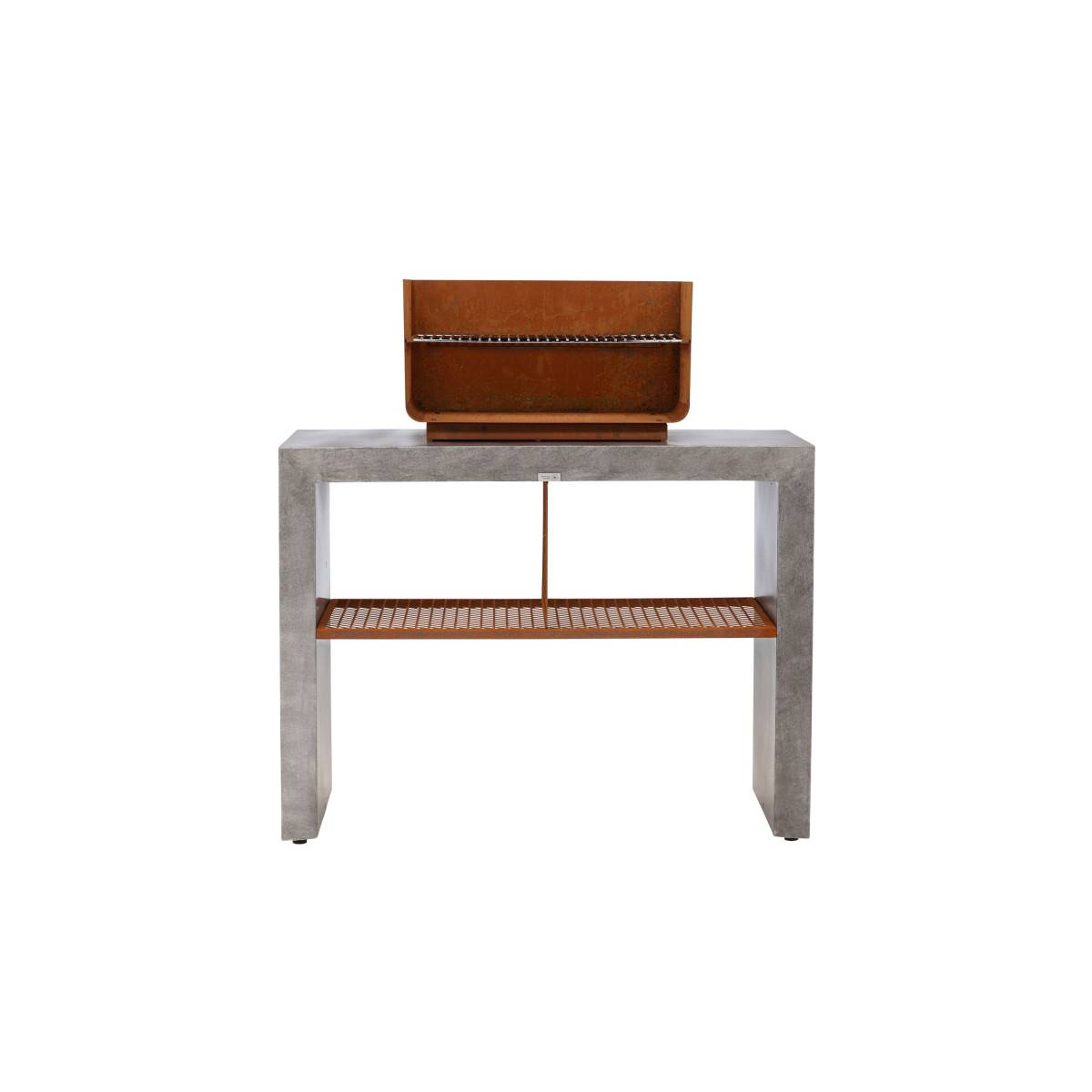 Paris Prix - Meuble Bas d'Extérieur Avec Gril "Velas" 120cm Gris Clair - Image 2