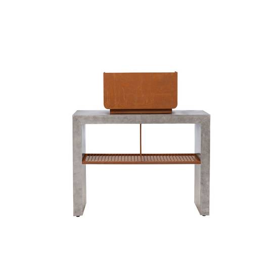 Paris Prix - Meuble Bas d'Extérieur Avec Gril "Velas" 120cm Gris Clair - Image 6