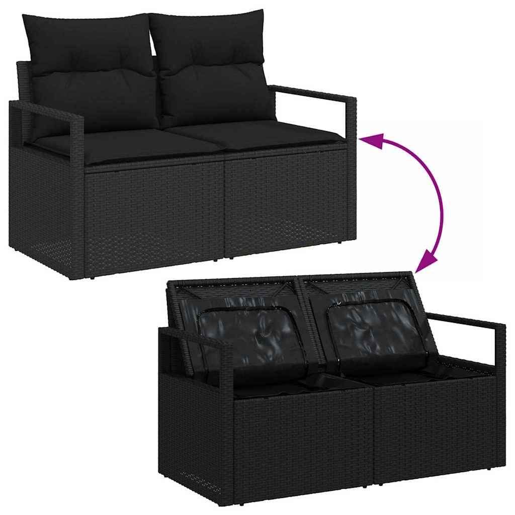 ComfortXL - Salon de Jardin Noir 4 Places – Bois d'Acacia & Résine, Avec Rangement Intégré – ComfortXL Outdoor Living - Image 9