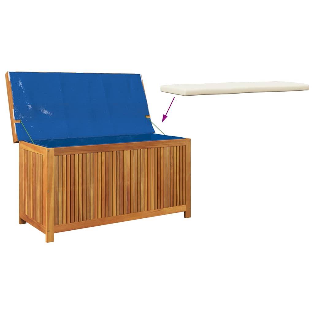 ComfortXL - Coffre de Rangement Banc Bois d'Acacia avec Coussin Imperméable pour Mobilier de Jardin Brun 113x50x60.5 cm – ComfortXL Outdoor Living - Image 8