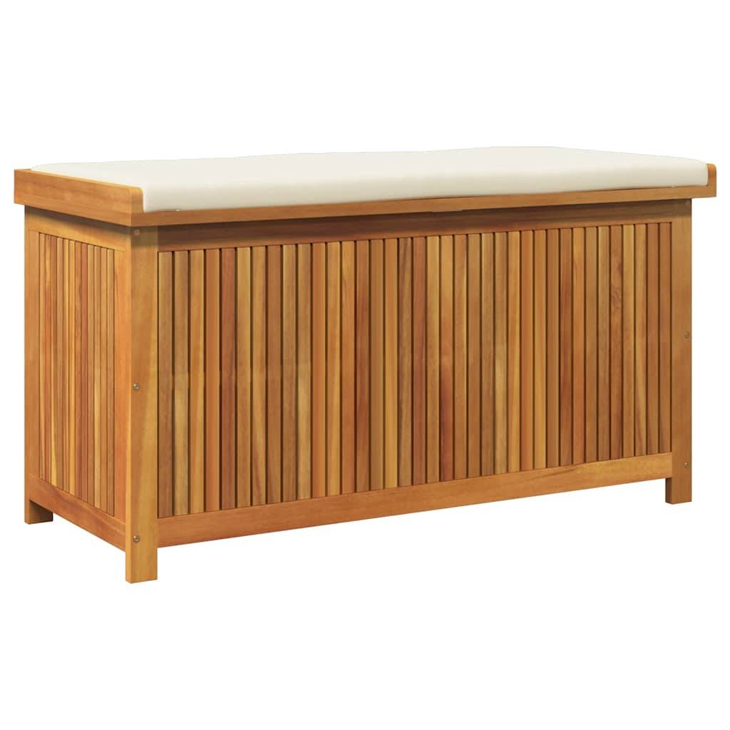 ComfortXL - Coffre de Rangement Banc Bois d'Acacia avec Coussin Imperméable pour Mobilier de Jardin Brun 113x50x60.5 cm – ComfortXL Outdoor Living - Image 2