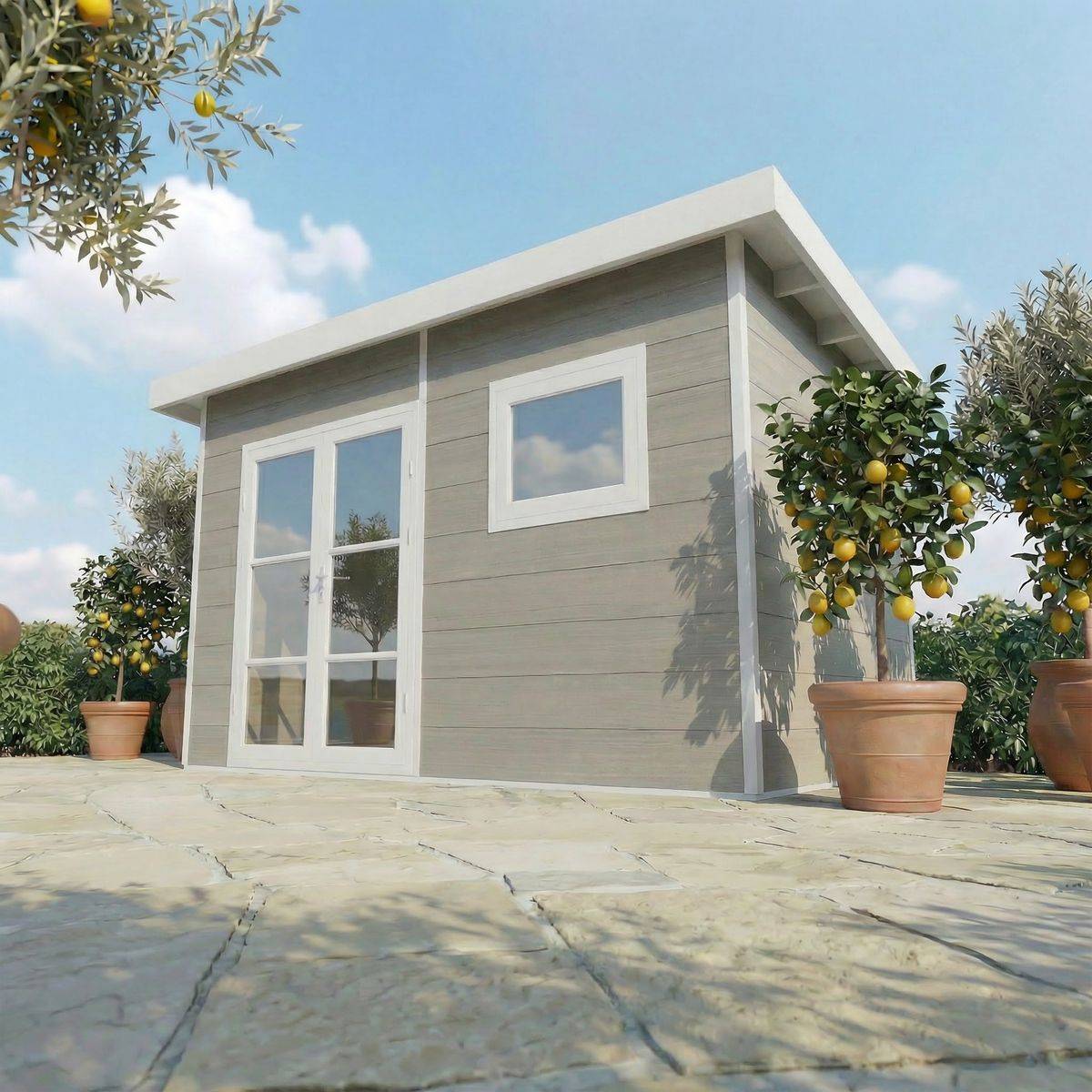 Direct Abris - Abri de Jardin Composite ALMA - 15m2 Gris clair - Cabane de Jardin - Image 2