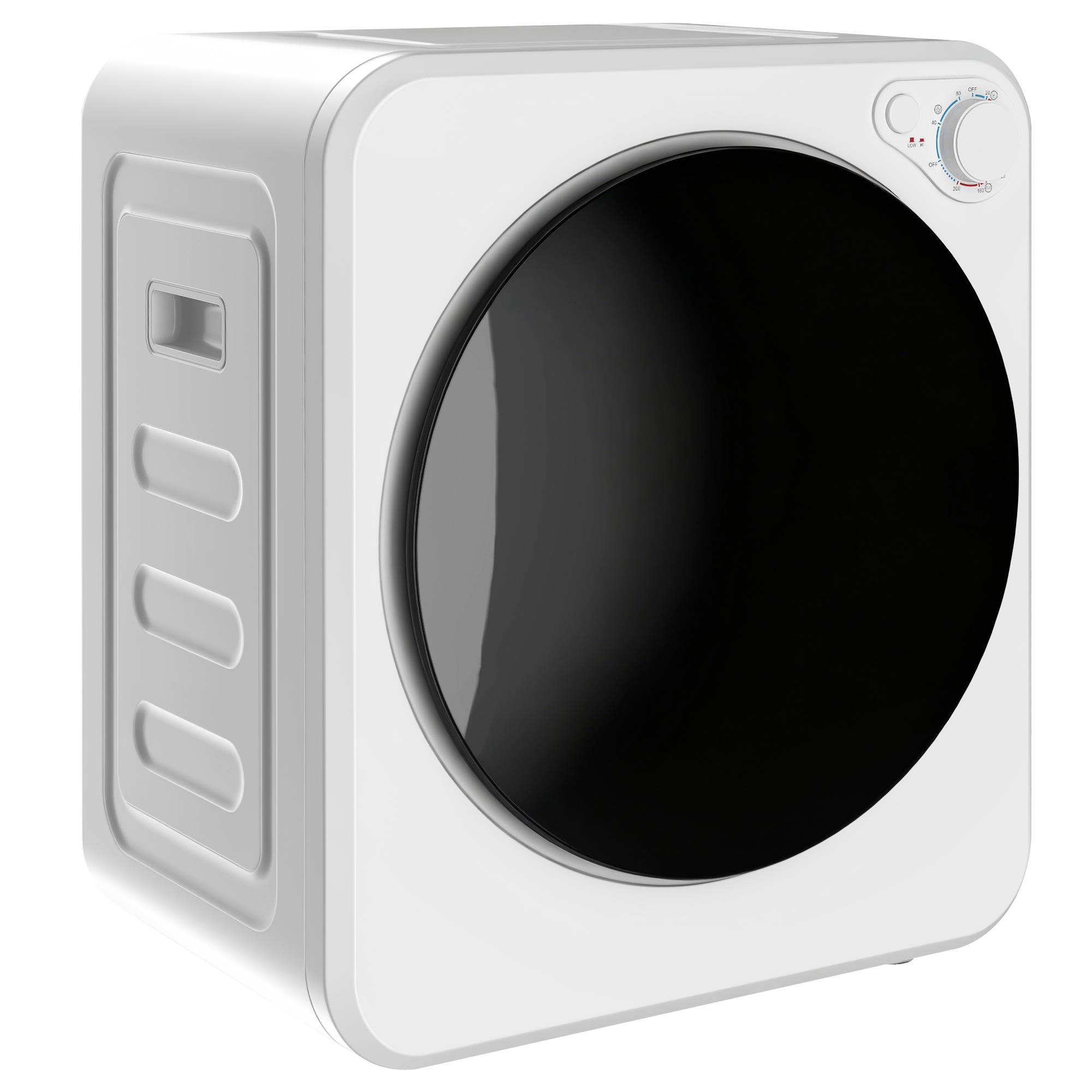 Mini sèche-linge portable 2,5kg, 5 programmes, 800/400W, chargement frontal, empilable/mural/autoportant, blanc - Image 1