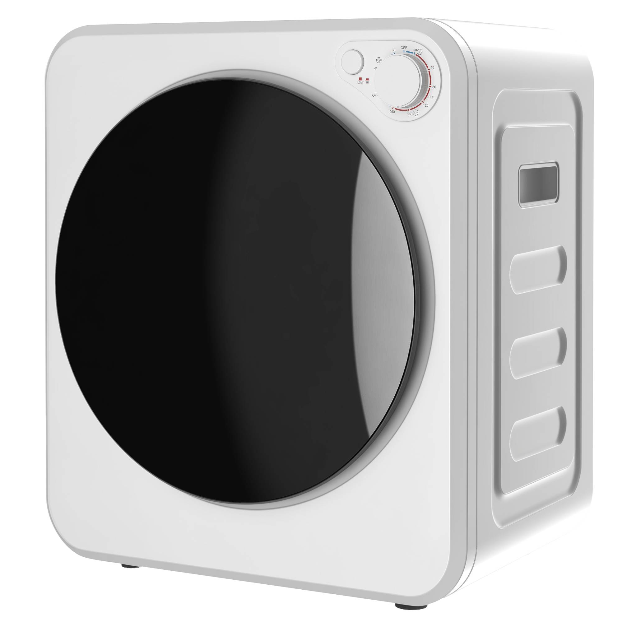 Mini sèche-linge portable 2,5kg, 5 programmes, 800/400W, chargement frontal, empilable/mural/autoportant, blanc - Image 2
