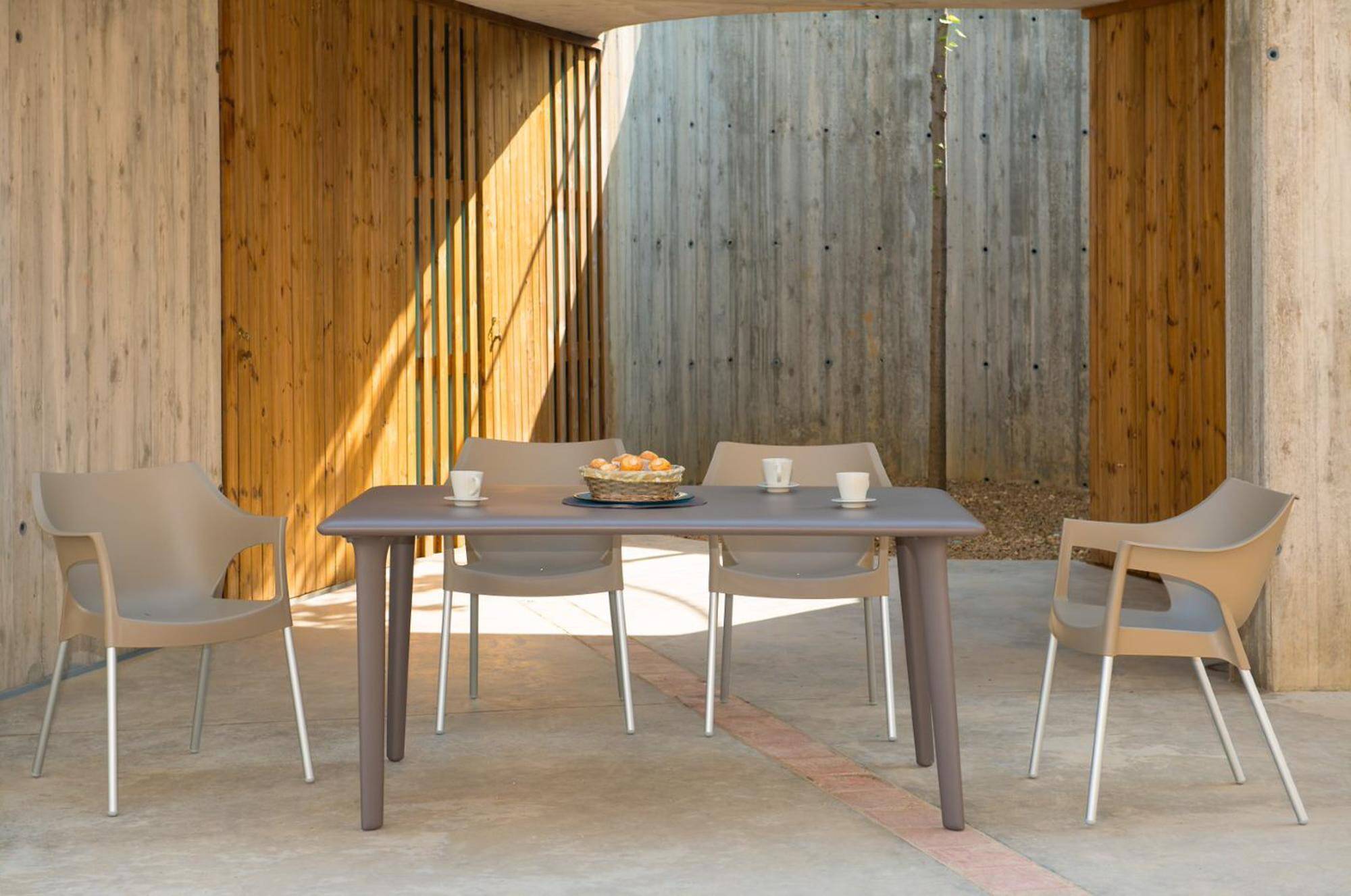 Table rectangulaire extérieur 160x90 blanc DESSA Resol - Image 6