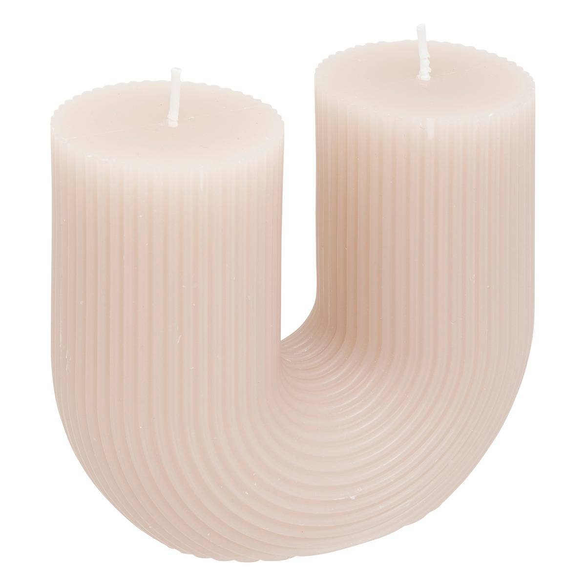 Atmosphera - Bougie en U "Demi" 400g gris taupe - Atmosphera Créateur d'intérieur - Imagen 2