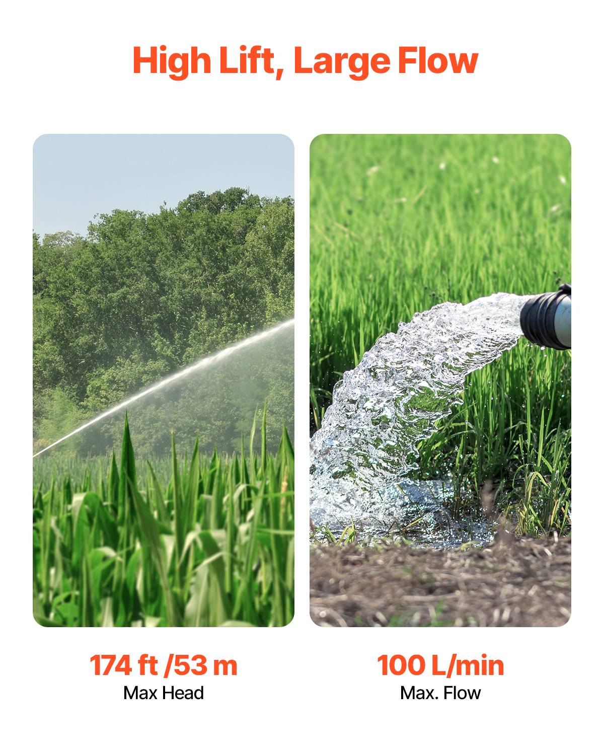 VEVOR Pompe immergée à eau pour puits profond acier inox 550 W 100 L/min 53 m - Image 2