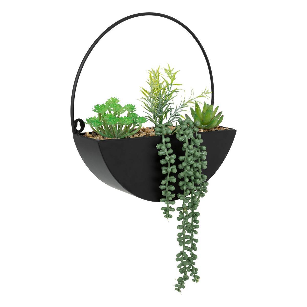 Atmosphera - Plante artificielle suspendue Imy pot métal noir H41cm - Atmosphera Créateur d'intérieur - Imagen 2