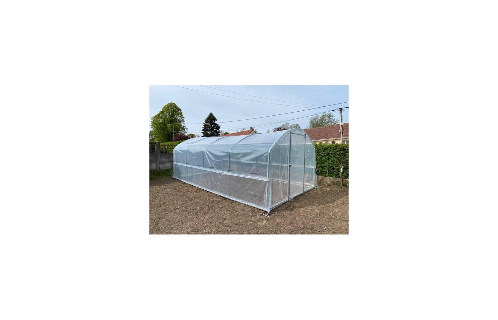 Serre tunnel de jardin - 18m² - 3 x 6 m - pieds droits - aérations latérales - 4 saisons - LES SERRES TONNEAU - Image 3
