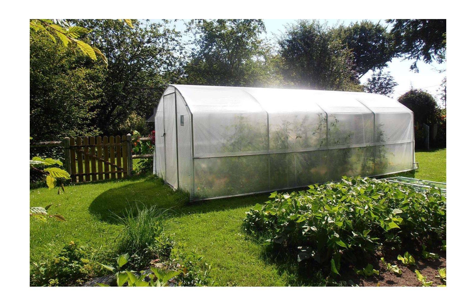 Serre tunnel de jardin - 18m² - 3 x 6 m - pieds droits - aérations latérales - 4 saisons - LES SERRES TONNEAU - Image 1