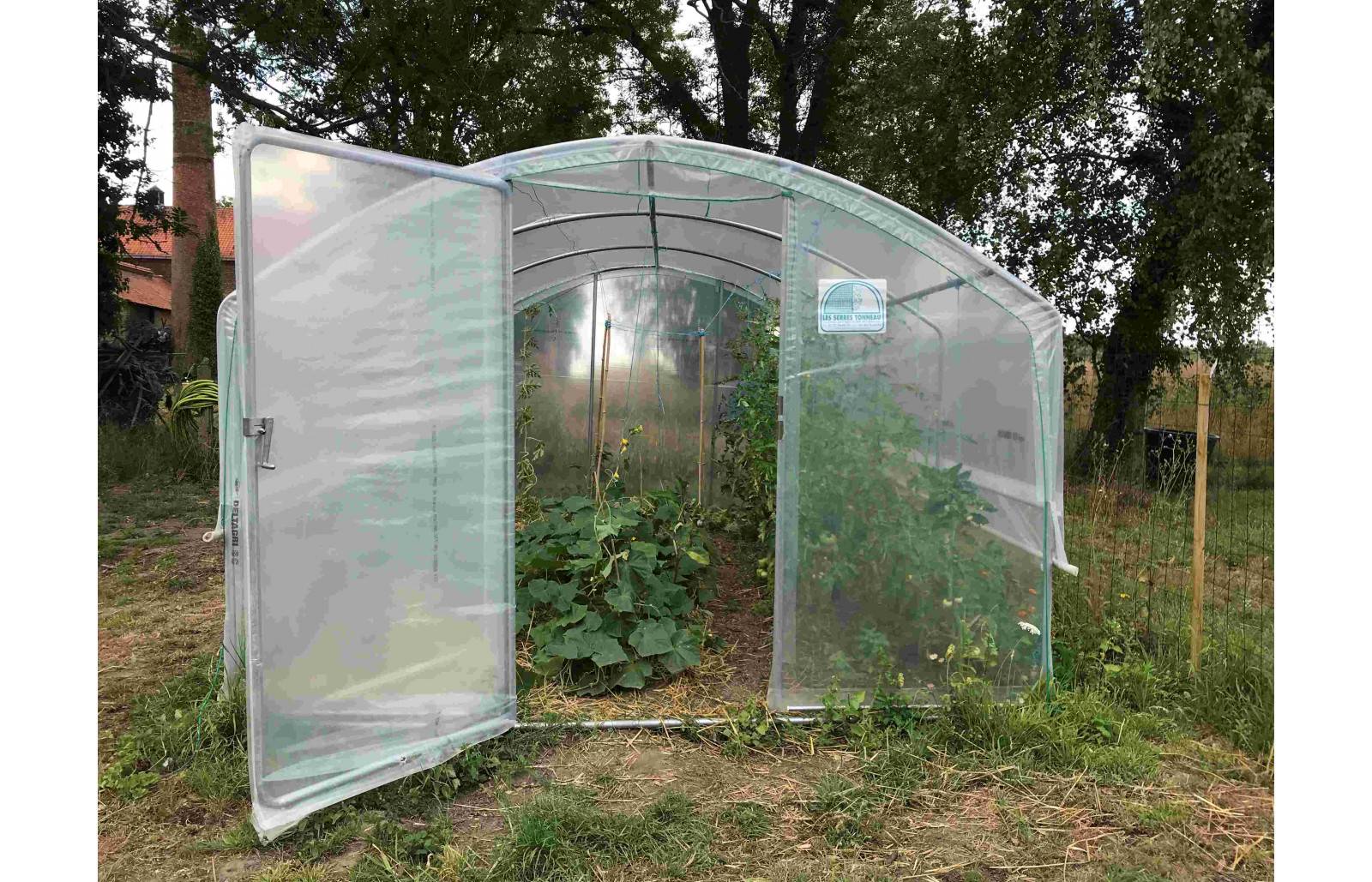 Serre tunnel de jardin - 18m² - 3 x 6 m - pieds droits - aérations latérales - 4 saisons - LES SERRES TONNEAU - Image 10