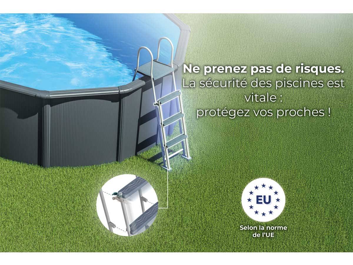 Gré - Piscine ronde acier Ø4,80m x H: 1,22m -  Gris anthracite - Gré - Image 10