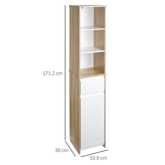 Meuble WC avec porte papier toilette 3 niveaux et distributeur intégré, rangement salle de bain compact noir moderne - Image 5