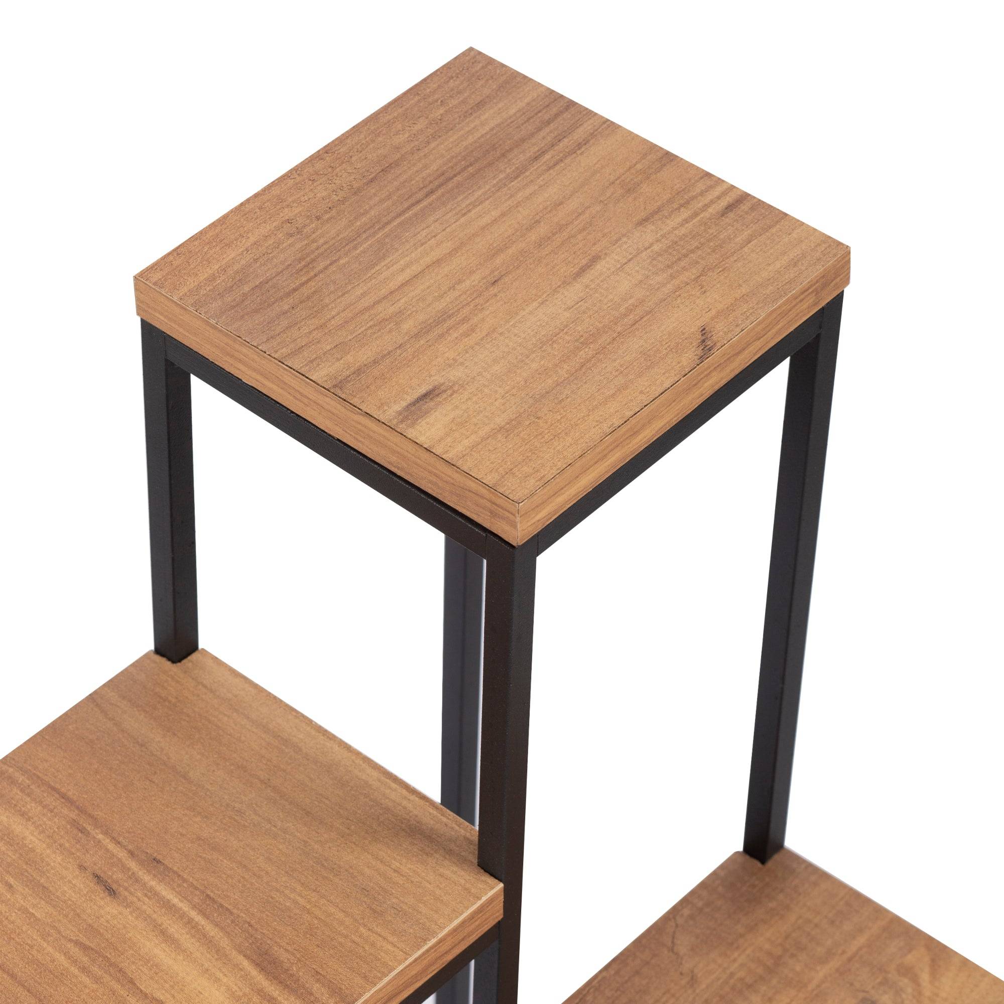 Helloshop26 - Étagère à plantes 4 niveaux noir effet bois - Imagen 4
