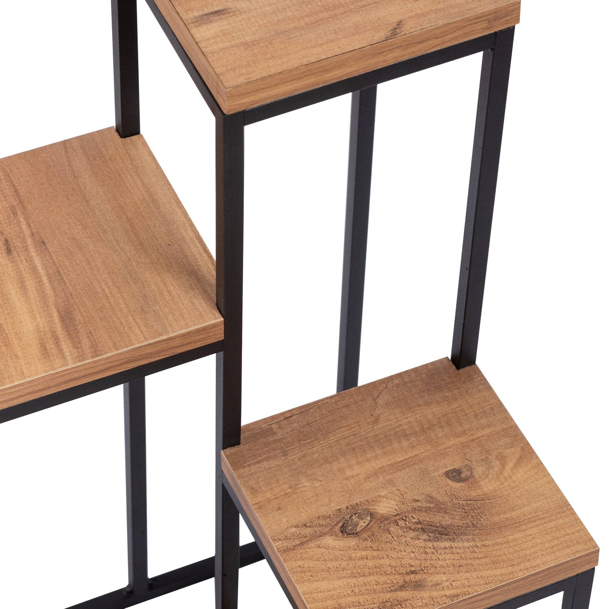 Helloshop26 - Étagère à plantes 4 niveaux noir effet bois - Imagen 5