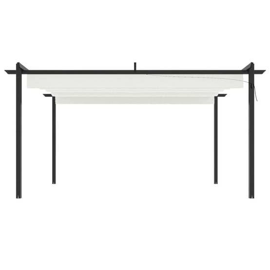 ComfortXL - Grande Pergola Acier avec Toit Rétractable Tonnelle pour Jardin Fête Crème 4x3 m – ComfortXL Outdoor Living - Image 3