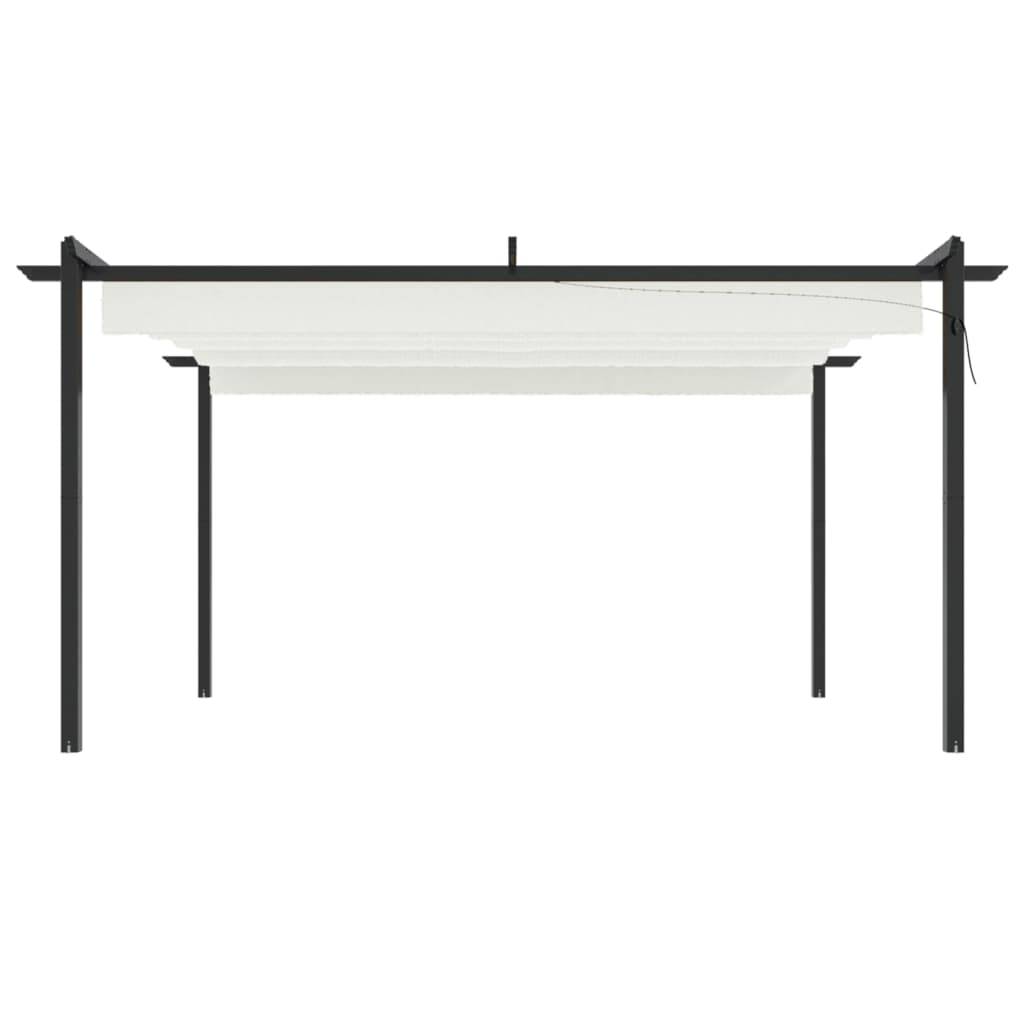 ComfortXL - Grande Pergola Acier avec Toit Rétractable Tonnelle pour Jardin Fête Crème 4x3 m – ComfortXL Outdoor Living - Image 3