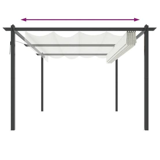 ComfortXL - Grande Pergola Acier avec Toit Rétractable Tonnelle pour Jardin Fête Crème 4x3 m – ComfortXL Outdoor Living - Image 5
