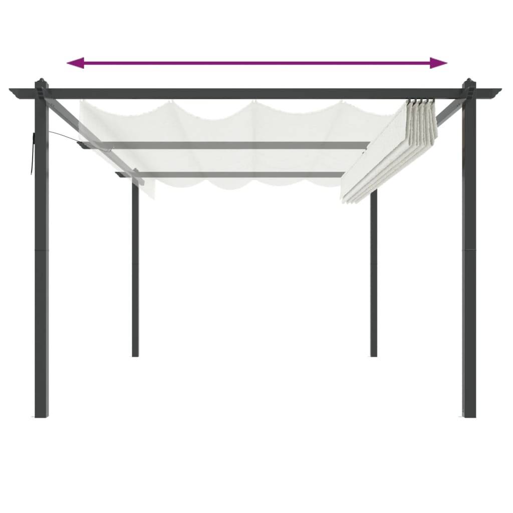ComfortXL - Grande Pergola Acier avec Toit Rétractable Tonnelle pour Jardin Fête Crème 4x3 m – ComfortXL Outdoor Living - Image 5