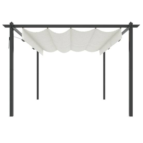 ComfortXL - Grande Pergola Acier avec Toit Rétractable Tonnelle pour Jardin Fête Crème 4x3 m – ComfortXL Outdoor Living - Image 4