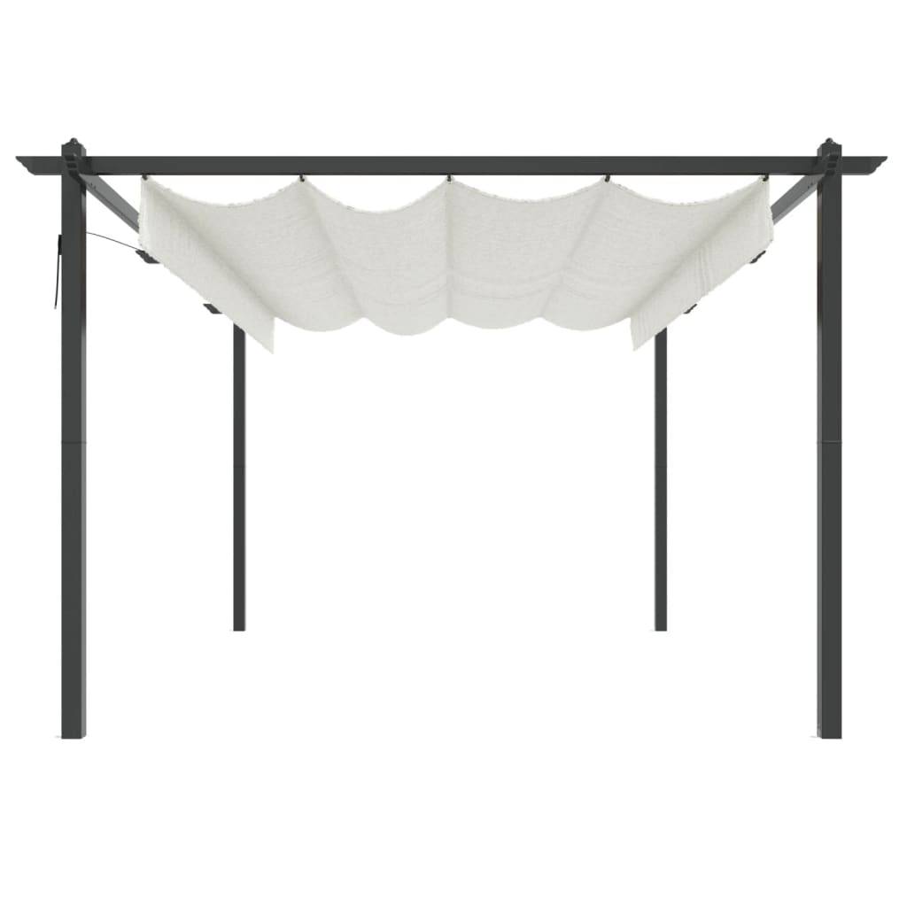 ComfortXL - Grande Pergola Acier avec Toit Rétractable Tonnelle pour Jardin Fête Crème 4x3 m – ComfortXL Outdoor Living - Image 4