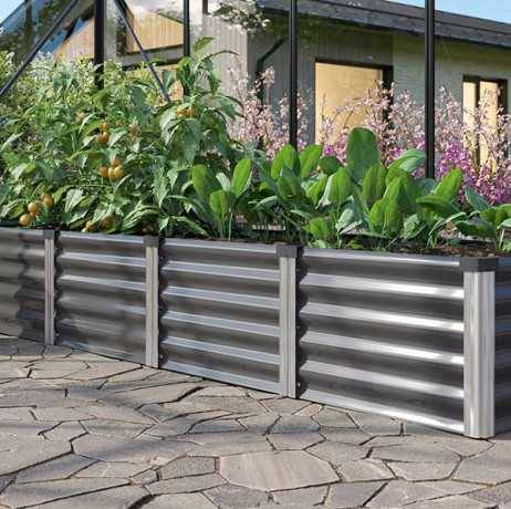 Vitavia - Carré potager Linus IN-OUT L – grand bac en acier Zincalume, Couleur Granit/Aluminium - Image 3