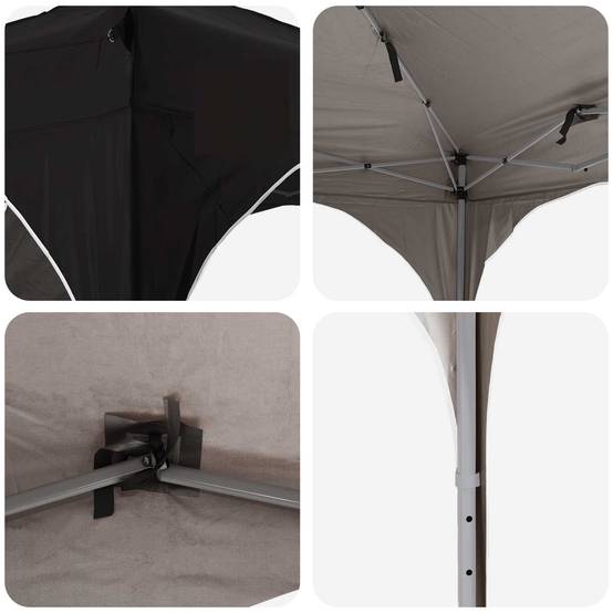 ComfortXL - Tente de réception pliable pop-up métal extérieur 2 parois 192x192 Noir - ComfortXL Outdoor Living - Image 2
