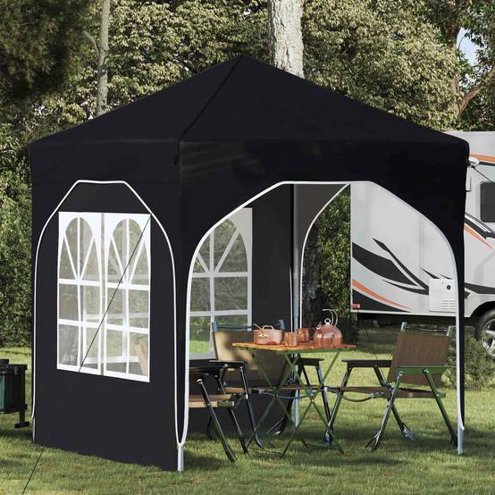 ComfortXL - Tente de réception pliable pop-up métal extérieur 2 parois 192x192 Noir - ComfortXL Outdoor Living - Image 1