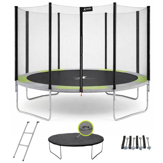 Kangui - Trampoline rond Ø 430cm avec filet, échelle, bâche et kit ancrage - RALLI 430 Kangui - Image 1