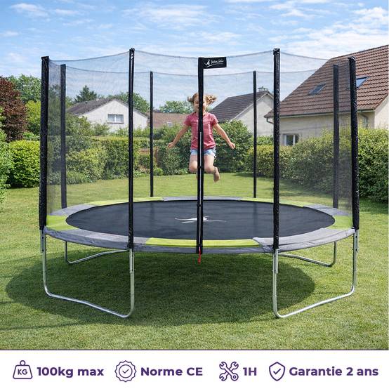 Kangui - Trampoline rond Ø 430cm avec filet, échelle, bâche et kit ancrage - RALLI 430 Kangui - Image 2