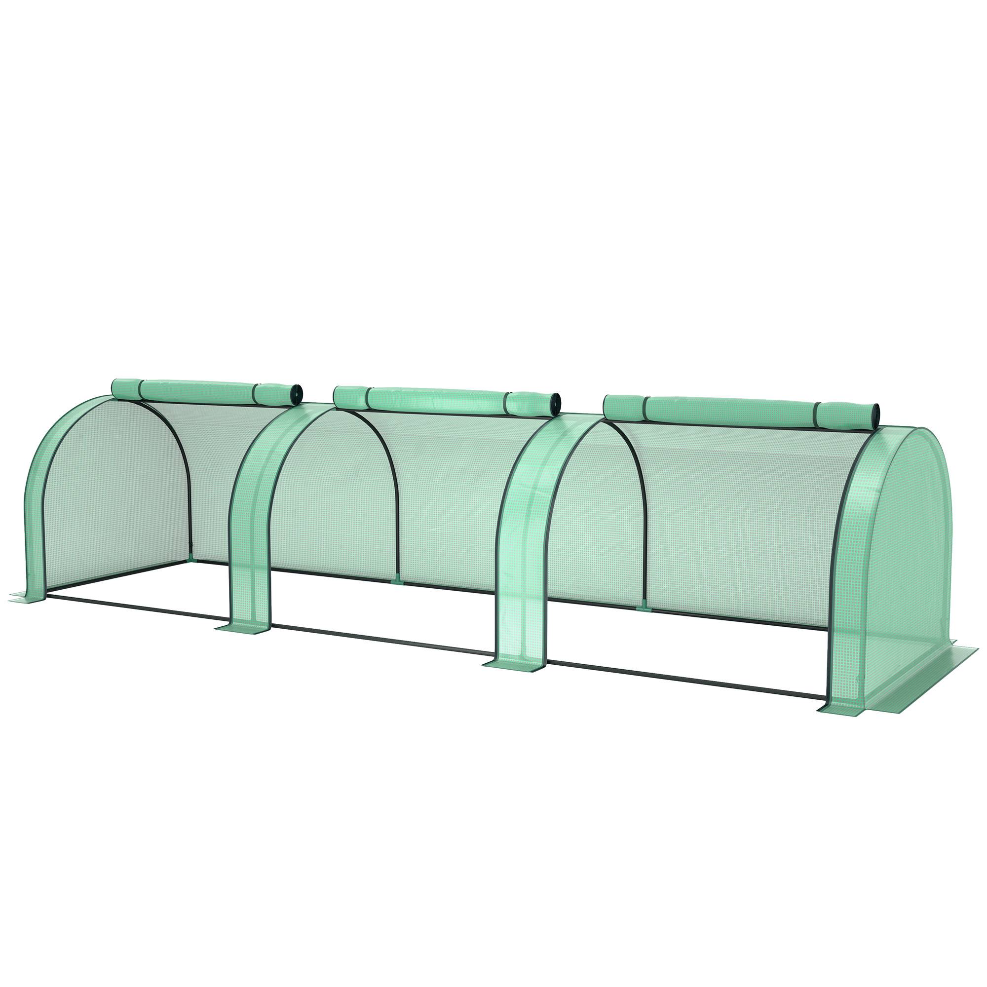 Serre verte d'hiver en aluminium 350 x 100 x 80 cm, porte zippée enroulable - Image 2