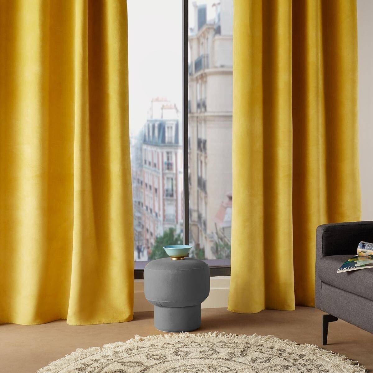 Atmosphera - Rideau "Lilou" jaune 140x260cm - Atmosphera Créateur d'intérieur - Imagen 1