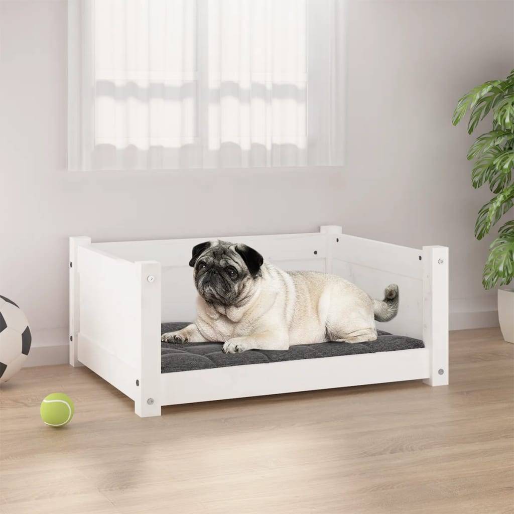 Vidaxl - Panier pour chien Blanc 65,5 x 50,5 x 28 cm Bois de pin massif vidaXL 821448 - Imagen 1