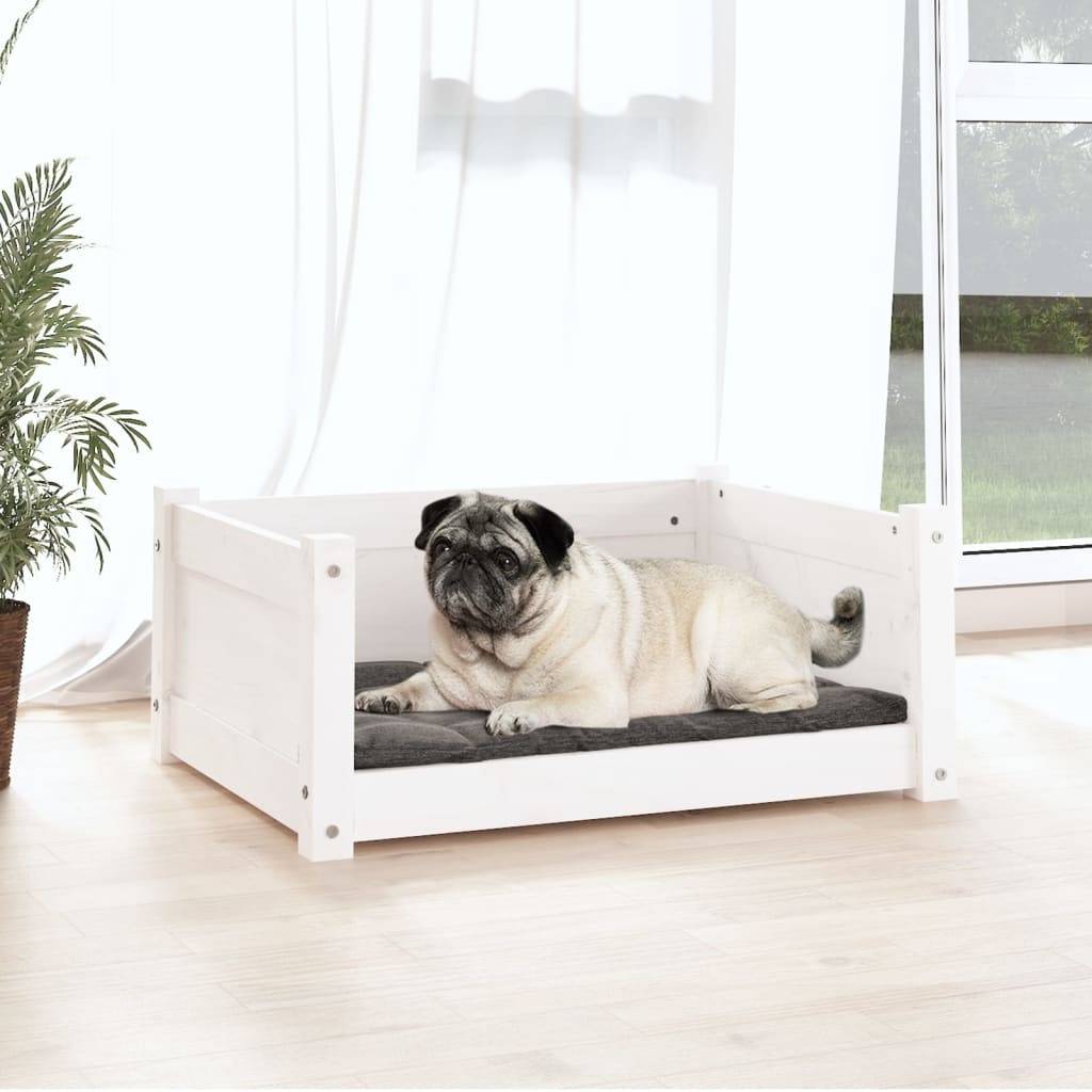 Vidaxl - Panier pour chien Blanc 65,5 x 50,5 x 28 cm Bois de pin massif vidaXL 821448 - Imagen 4