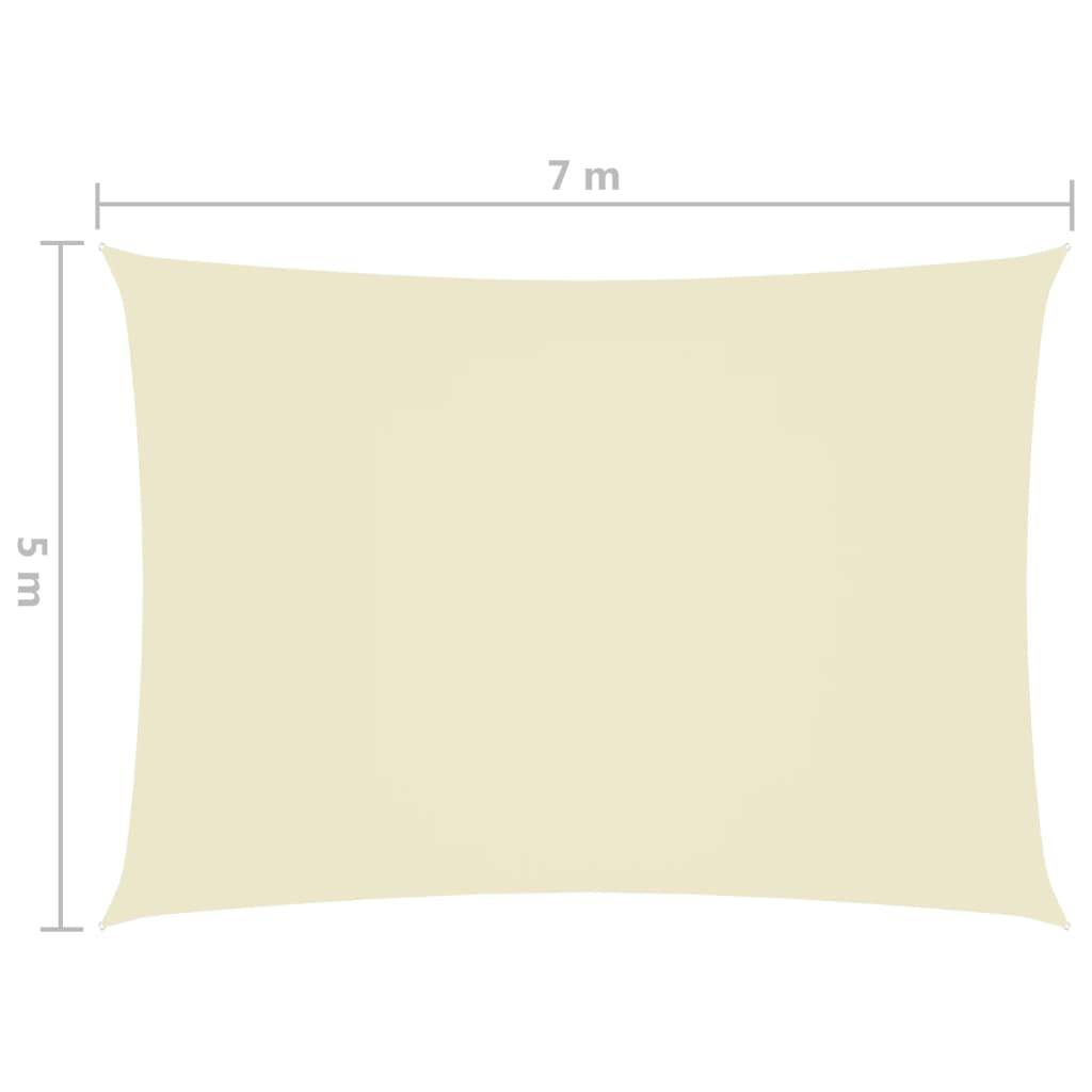 Helloshop26 - Voile toile d'ombrage parasol tissu oxford rectangulaire 5 x 7 m crème - Imagen 5
